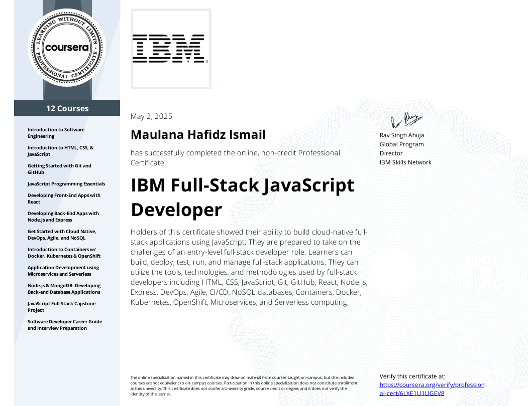 Full-Stack JavaScript Developer