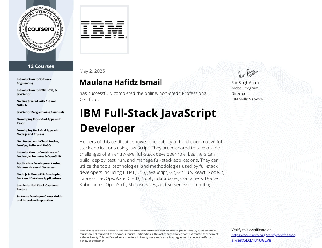 Full-Stack JavaScript Developer